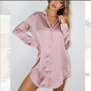 MISSGUIDED satin shirt night dress